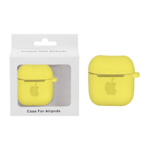 کاور محافظ سیلیکونی پاک کنی لوگو دار Airpods2کد 196-زرد
